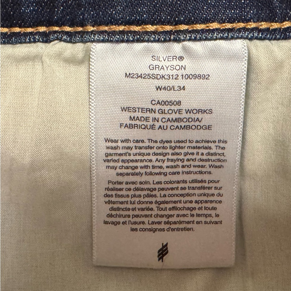 Silver Jeans Men's Dark Blue Straight Jeans - Picture 5 of 5